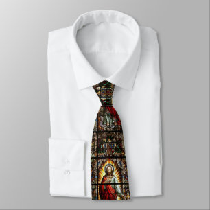 Corbata Corazón sagrado del vitral del católico de Jesú
