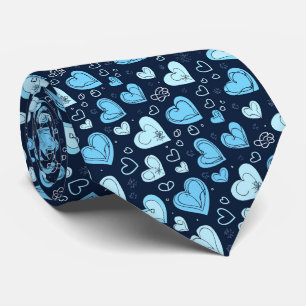 Corbata Corazones azules oscuros y claros bastante para Sa
