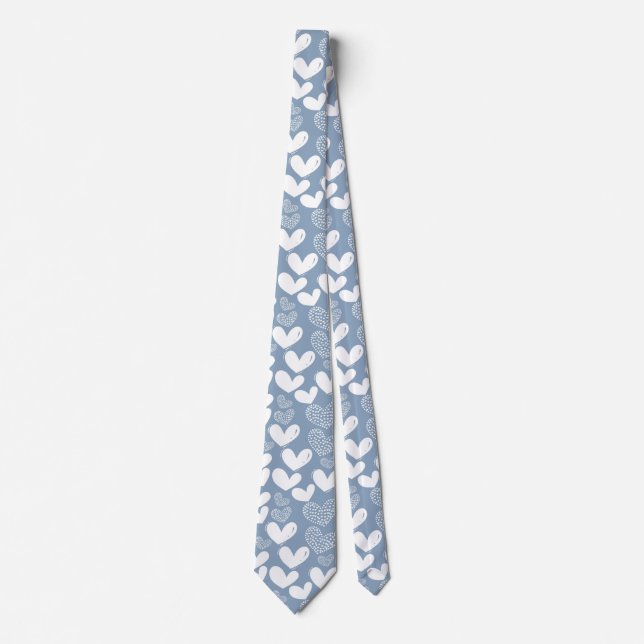 Corbata Corazones de amor azules (Anverso)