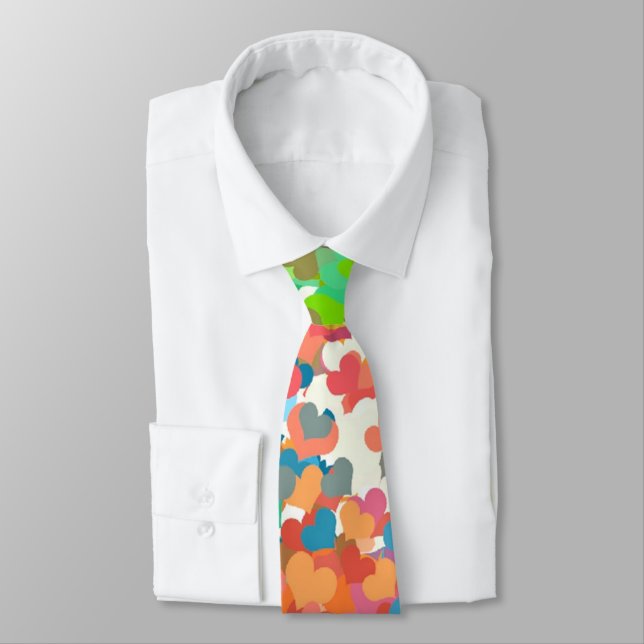 Corbata Corazones de Confeti Pastel (Atado)