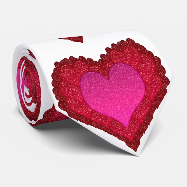Corbata Corazones de cristal de San Valentín (Enrollado)