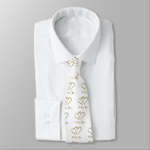 Corbata Corazones de oro entrelazados te amo