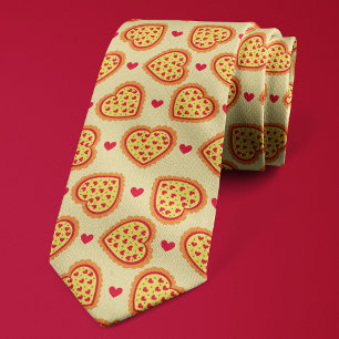 Corbata Corazones de Pizza Divertida Pizza Lover