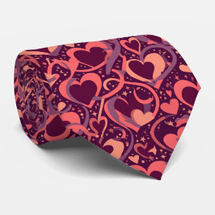 Corbata Corazones de San Valentín Coloridos Patrón Continu