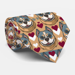 Corbata Corazones de San Valentín del American Staffordshi
