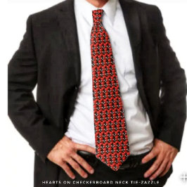 Corbata Corazones en tablero de ajedrez