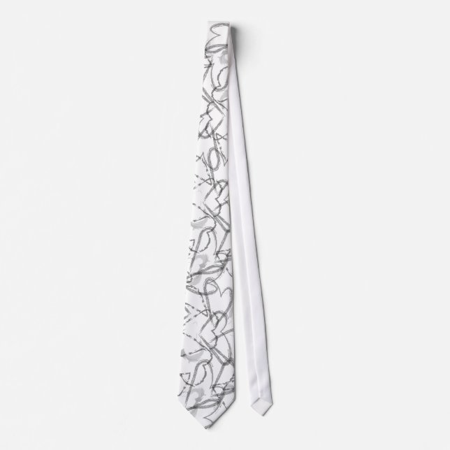 Corbata corazones grises (Anverso)