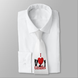 Corbata Corazones Jirafas Plateada