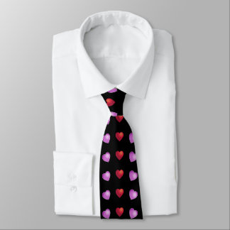 Corbata Corazones Lindos y Juguetones sobre NEGRO