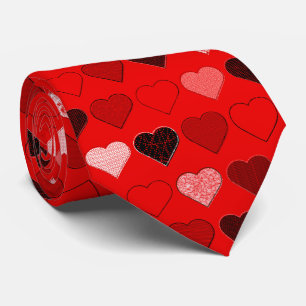 Corbata Corazones modernos del siglo Rojo Medio