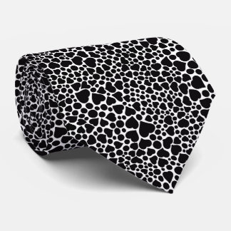Corbata Corazones Negros Y Puntos De Polka