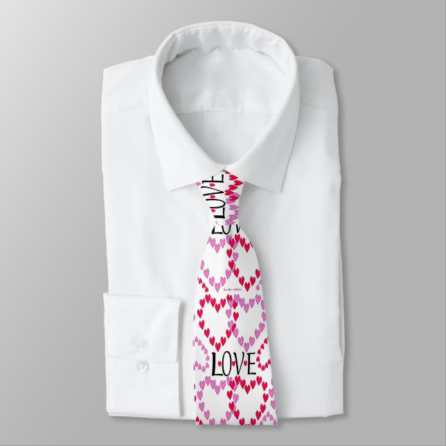 Corbata Corazones Pequeños Rosa Rojo AMOR (Atado)