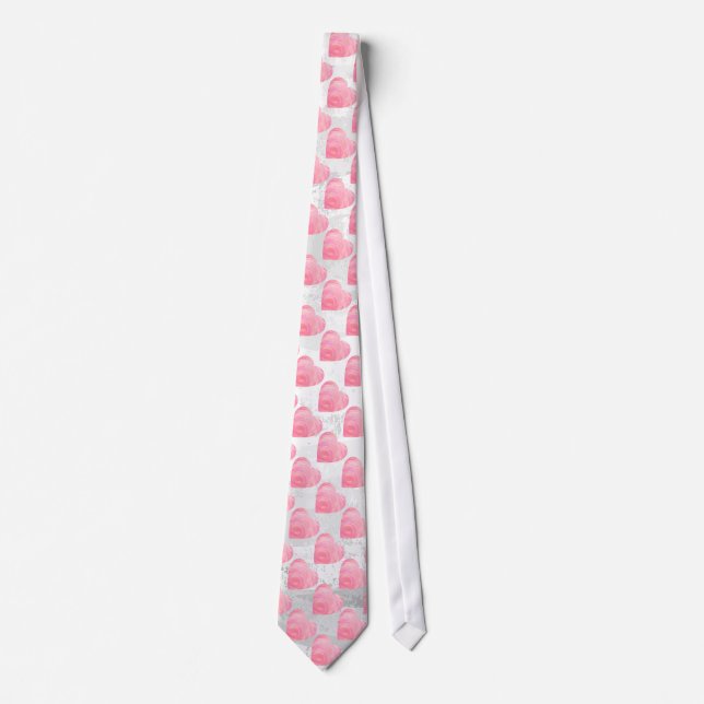 Corbata Corazones rosados (Anverso)