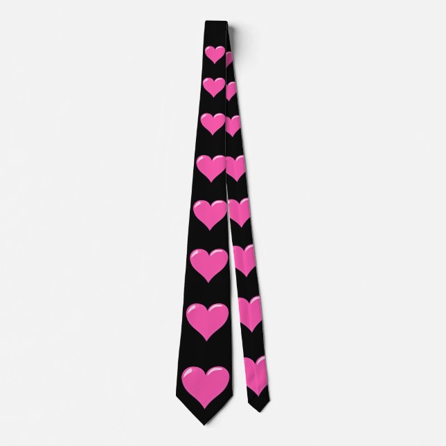 Corbata Corazones rosados - amor (Anverso)