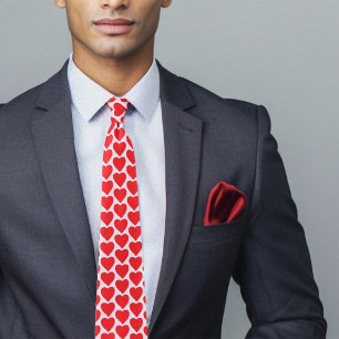 Corbata Corazones Rosados y Rojos Juguetones Patrón de San