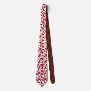 Corbata Corazones Rosas Rojas Patrón Minimalista San Valen