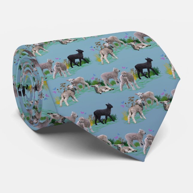 Corbata Cordero de prado (Sky Blue Mix) (Enrollado)