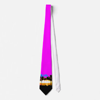 Corbata Corey Tiger 80 Retro Palm Trees Sunset Tie