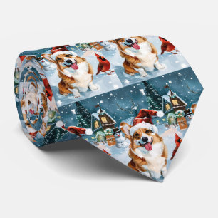 Corbata Corgi Winter Navidades Wonderland Alegría