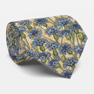 Corbata Cornflores azules, flores silvestres en amarillo h