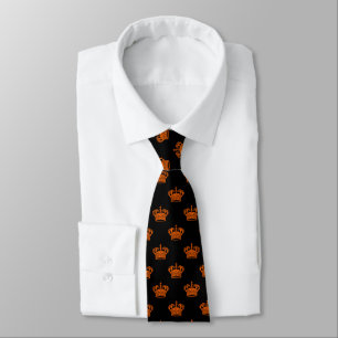 Corbata Corona 01 - Naranja en negro