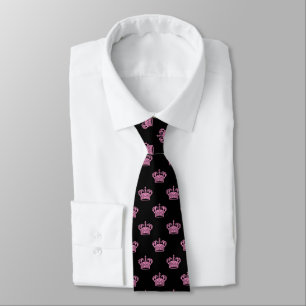 Corbata Corona 01 - Rosa en negro
