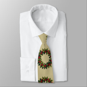 Corbata Corona con decoración estacional de bayas de acebo