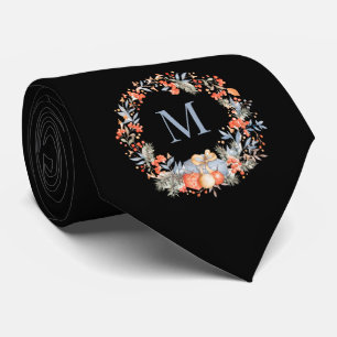 Corbata Corona de monograma elegante azul polvoriento mode