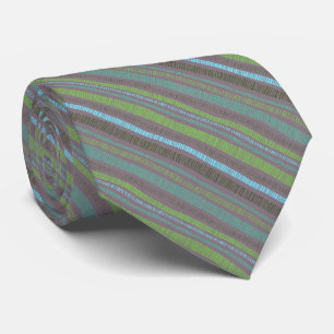 Corbata Correa de cuello moderna en franjas marrón y verde