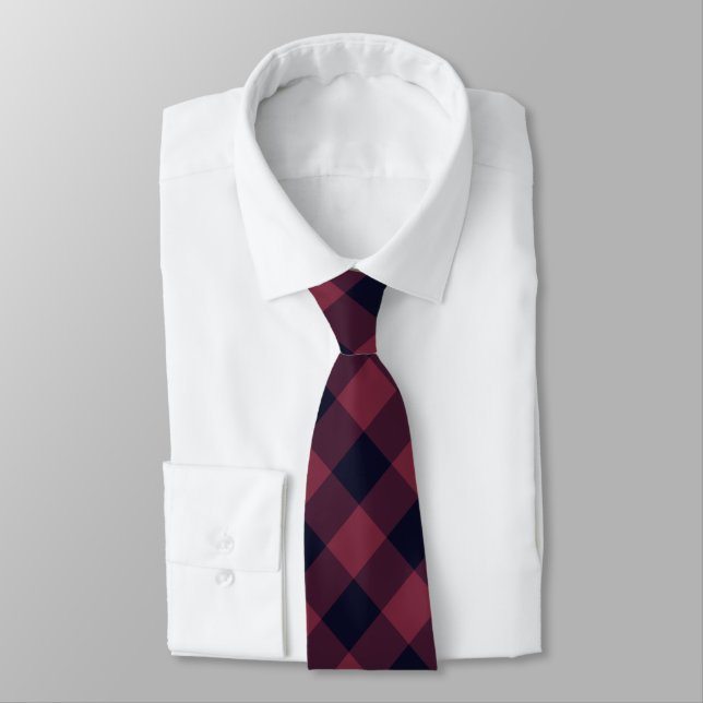 Corbata Correa moderna de cuello con negro morado rojo (Atado)