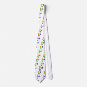 Corbata Corte el colibrí y la flor de papel