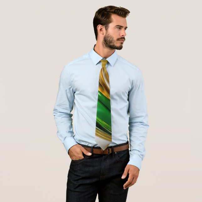 Corbata Corte Golden Green de los hombres (In situ)