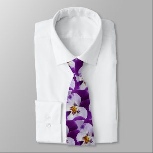 Corbata Cortejo púrpura de pana blanca