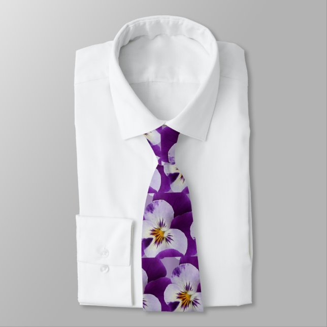 Corbata Cortejo púrpura de pana blanca (Atado)