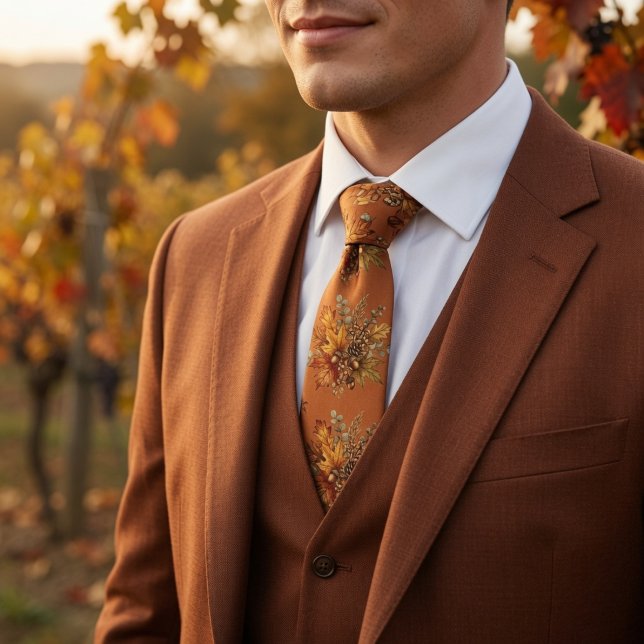 Corbata Cosecha Botánica de Otoño Rústico Hojas Piña (Subido por el creador)