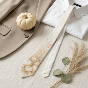 Corbata Cottagecore Crema Calabaza Suave Pastel Día de Acc