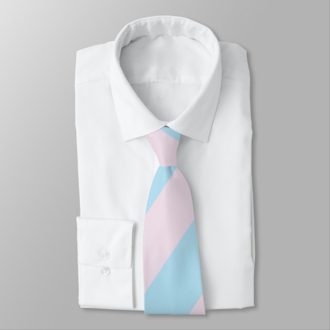 Corbata Cotton Candy Pink and Blue Striped Men's Tie (Atado)