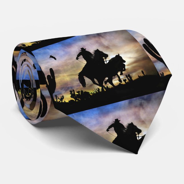 Corbata Country Western Cowboy Steer Roping (Enrollado)