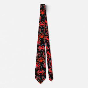 Corbata Crabs Patternx4 Black BG