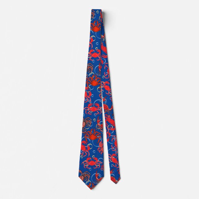 Corbata Crabs Patternx4 Blue BG (Anverso)