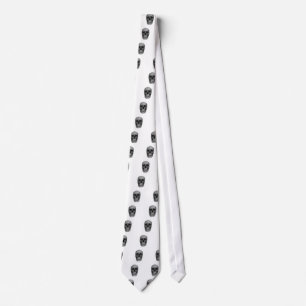 Corbata Cráneo blanco y negro