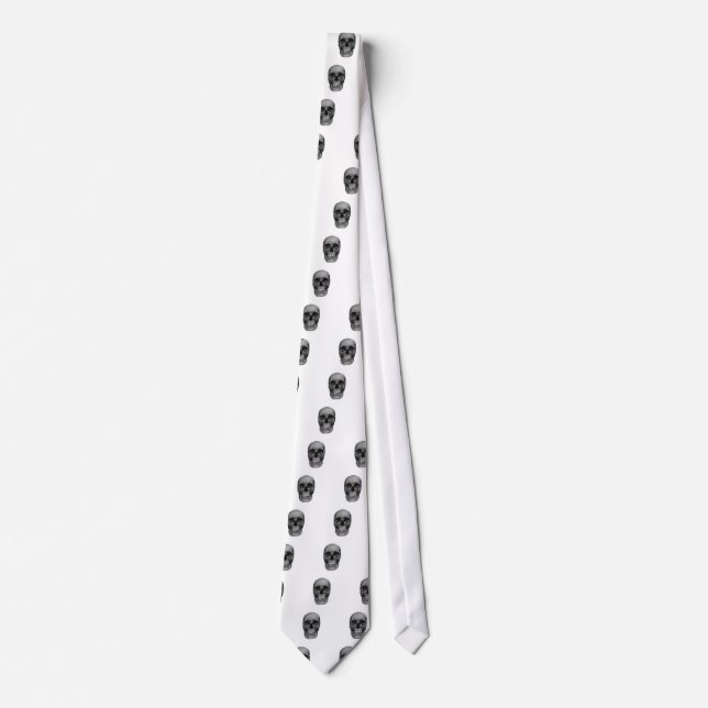 Corbata Cráneo blanco y negro (Anverso)