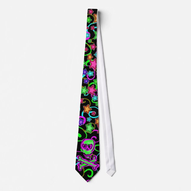 Corbata Cráneo Crossbone de las estrellas de los remolinos (Anverso)