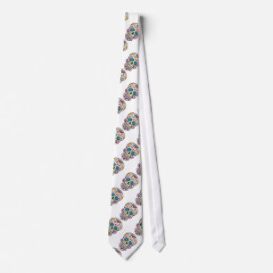Corbata Cráneo de azúcar lindo feliz día de los muertos