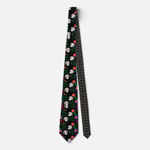 Corbata cráneo de azúcar negro