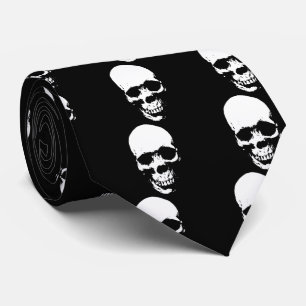 Corbata Cráneo de Paro Blanco