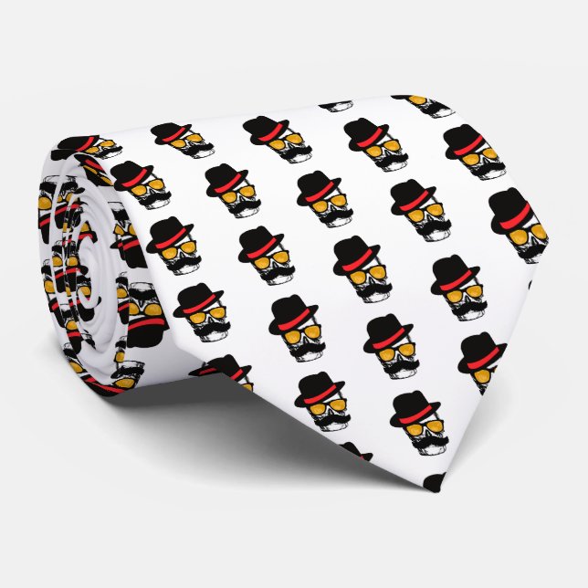 Corbata cráneo de Sr Bigote (Enrollado)