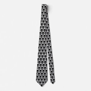 Corbata cráneo espeluznante sobre un fondo negro