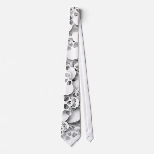 Corbata Cráneos blancos