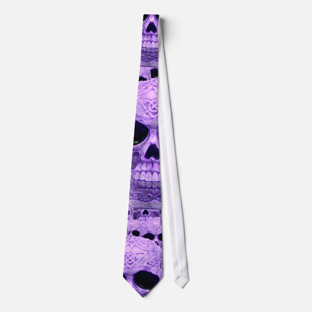 Corbata Cráneos púrpuras góticos (Anverso)